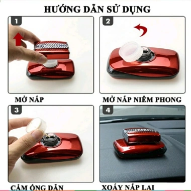 Nước hoa ô tô cao cấp đính đá, đặt taplo khử mùi, chống say xe thiên nhiên – 155.000₫