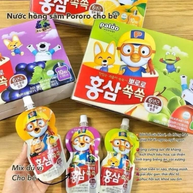 Nước hoa quả vị hồng sâm Paldo cho bé hộp 10 túi giảm giá 225.750-175.000 06/2.026