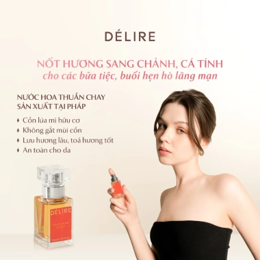 Nước hoa thuần chay Pháp Délire ÉCLAT 15ml thơm lâu, sang trọng, quà tặng người yêu