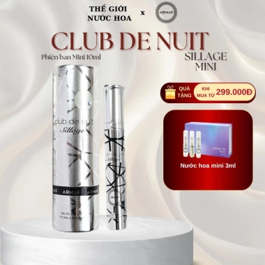 Nước Hoa Unisex ARMAF Club De Nuit Sillage EDP Mini 10ml Chính Hãng Tưới Mát, Phóng Khoáng