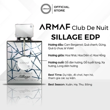 Nước Hoa Unisex ARMAF Club De Nuit Sillage EDP Mini 10ml Chính Hãng Tưới Mát, Phóng Khoáng