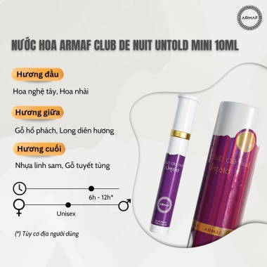 Nước hoa Unisex ARMAF Club de Nuit Untold 105ml - Giá 1.251.300₫, hương sang, lưu hương lâu