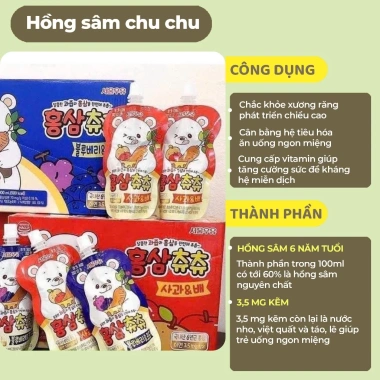 Nước Hồng Sâm ChuChu Hàn Quốc – Tăng đề kháng, tăng chiều cao, phục hồi sức khỏe, 290k
