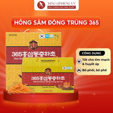 Nước Hồng Sâm Đông Trùng Hạ Thảo 365 Hansusam - Tăng đề kháng, giảm cân, 20/60 gói, 580.000 VND