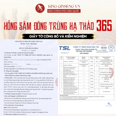 Nước Hồng Sâm Đông Trùng Hạ Thảo 365 Hansusam - Tăng đề kháng, giảm cân, 20/60 gói, 580.000 VND
