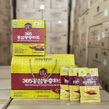 Nước Hồng Sâm Đông Trùng Hạ Thảo 365 Hansusam - Tăng đề kháng, giảm cân, 20/60 gói, 580.000 VND