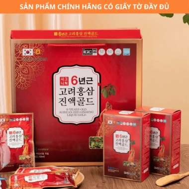 Nước hồng sâm Gold 6 năm tuổi Hàn Quốc 70ml - Hộp 60 gói, tăng dung tích, 315.000đ 9
