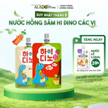 Nước hồng sâm HiDino ARAM FARM cho bé 1 tuổi, hồng sâm 6 năm, tăng đề kháng, không chất bảo quản, 19.000đ Nước hồng sâm HiDino ARAM FARM cho bé 1 tuổi, hồng sâm 6 năm, tăng đề kháng, không chất bảo quản, 19.000đ