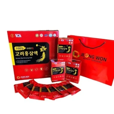 Nước Hồng Sâm Jeongwon 6 Năm Tuổi Hàn Quốc Chính Hãng 30 Gói - Giá Ưu Đãi 169k