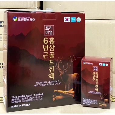 Nước hồng sâm nhung hươu linh chi Hàn Quốc 60 gói 70ml - Giá 650k, chính hãng