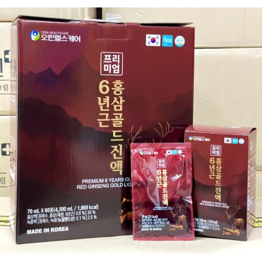 Nước hồng sâm nhung hươu linh chi Hàn Quốc 60 gói 70ml - Giá 650k, chính hãng