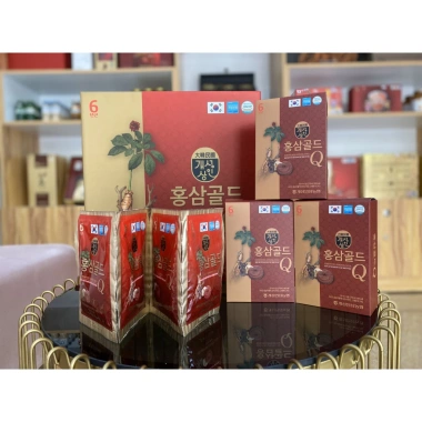 Nước hồng sâm nhung hươu linh chi Q Gold 30 gói 50ml kèm túi giấy giá ưu đãi 320.000₫ 2
