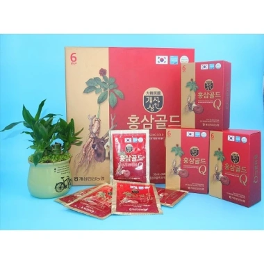 Nước hồng sâm nhung hươu linh chi Q Gold 30 gói 50ml kèm túi giấy giá ưu đãi 320.000₫ 3