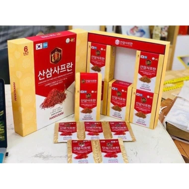 Nước Hồng Sâm Nhụy Hoa Nghệ Tây Korean Red Ginseng Saffron HANSUSAM Hàn Quốc - Hộp 30 gói 50ml, giảm giá 299k
