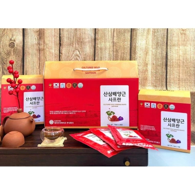 Nước Hồng Sâm Nhụy Hoa Nghệ Tây Korean Red Ginseng Saffron HANSUSAM Hàn Quốc - Hộp 30 gói 50ml, giảm giá 299k