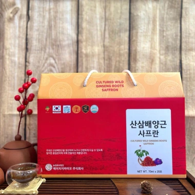 Nước Hồng Sâm Nhụy Hoa Nghệ Tây Korean Red Ginseng Saffron HANSUSAM Hàn Quốc - Hộp 30 gói 50ml, giảm giá 299k