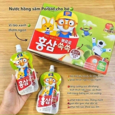 Nước Hồng Sâm Trái Cây Pororo Hàn Quốc 100ml Paldo - Hộp 10 gói, Dinh dưỡng bé, Giá 173k 6