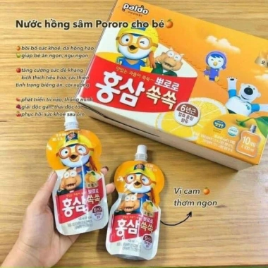 Nước Hồng Sâm Trái Cây Pororo Hàn Quốc 100ml Paldo - Hộp 10 gói, Dinh dưỡng bé, Giá 173k 8