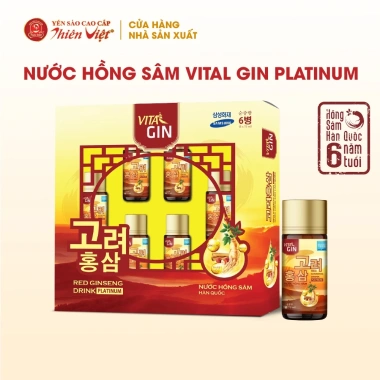 Nước Hồng Sâm Vital Gin Gold 6 chai 100ml - Giá 305.000đ, tặng 1 hộp yến 6 hũ