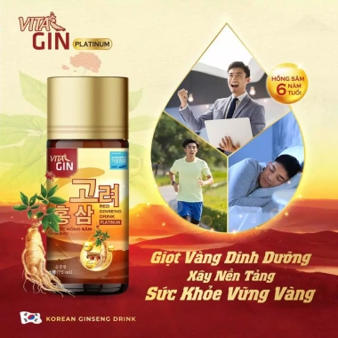 Nước hồng sâm Vital Gin Platinum nhập khẩu Hàn Quốc 6x100ml, tặng yến 6 hũ, giá 330.000 VND 3