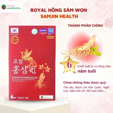 Nước hồng sâm Won Royal Samjin Health Hàn Quốc 30 gói 70ml - Giá 80.000, chính hãng