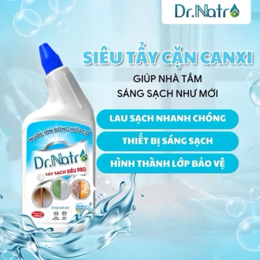 Nước Ion Đồng Hữu Cơ Dr Natro 1.000ml - Tẩy tường, ron gạch, cặn canxi, rong rêu, chỉ 165k