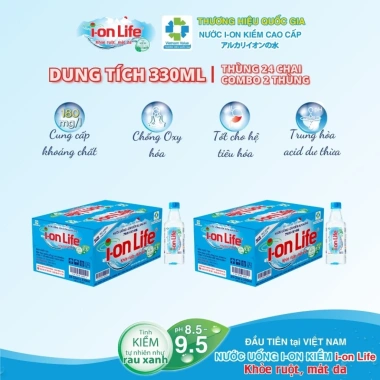 Nước ion kiềm ionLife 330ml thùng 24, công nghệ Nhật, hỗ trợ tiêu hoá, mát da - 100.000đ 9