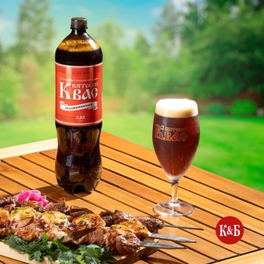 Nước Kvass Vyatich 1,5L - Giải khát lên men lúa mạch nhập khẩu Nga, 114.000₫