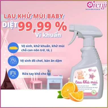 Nước lau khử mùi, khử khuẩn Orenji 350ml - Vệ sinh đồ chơi và đồ dùng bé, xịt rửa tay khô, giảm còn 80.000đ 2