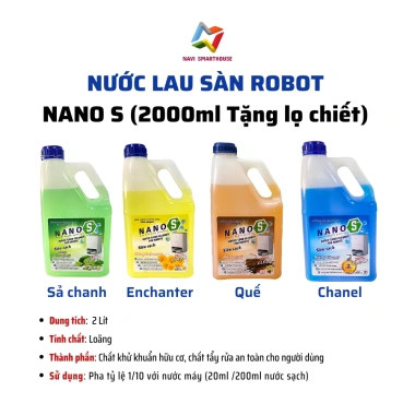Nước lau Robot hút bụi Nano 2L – Hương thơm tự nhiên, an toàn da, giá 85.000₫