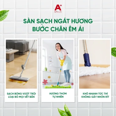 Nước Lau Sàn A+Aplus 1L Hương Quế Hoa Ly - Sạch Khuẩn, Ngừa Côn Trùng, Hiệu Quả