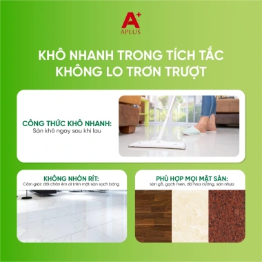 Nước Lau Sàn A+Aplus 1L Hương Quế Hoa Ly - Sạch Khuẩn, Ngừa Côn Trùng, Hiệu Quả