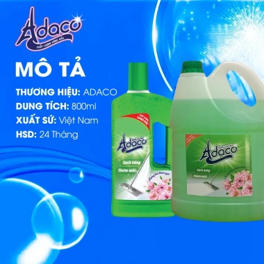 Nước Lau Sàn ADACO hương thơm tự nhiên, siêu sạch, bảo vệ gia đình khỏi bệnh - 36.000đ