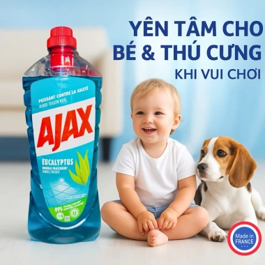 Nước lau sàn Ajax 1.25L chiết xuất, xua đuổi côn trùng, khử mùi, hương thơm nhẹ 3