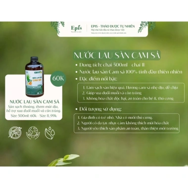Nước Lau Sàn Cam Sả Epis I - Nhà sạch mát, bước đi dịu êm, xua đuổi muỗi và côn trùng