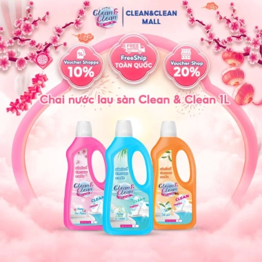 Nước Lau Sàn Clean&Clean Hàn Quốc 1L - Mùi Hương Đa Dạng, Thơm Lâu, Sạch Sáng, Bóng - Giá chỉ 35.000đ 8