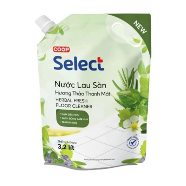 Nước lau sàn Coop Select 3.2L: Sạch bóng, thơm mát lâu dài, giá ưu đãi 105k