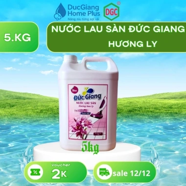 Nước lau sàn Đức Giang 5kg hương ly – Giặt sạch, thơm lâu, giá chỉ 130.000đ