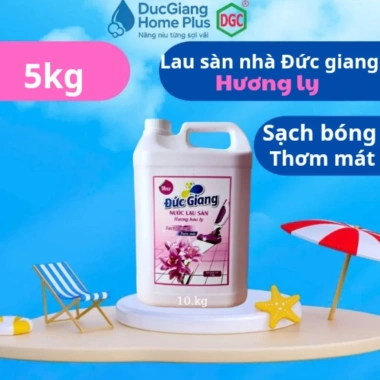 Nước lau sàn Đức Giang 5kg hương ly – Giặt sạch, thơm lâu, giá chỉ 130.000đ