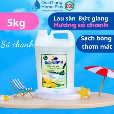 Nước lau sàn Đức Giang 5kg hương ly – Giặt sạch, thơm lâu, giá chỉ 130.000đ