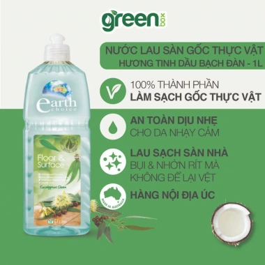 Nước lau sàn Earth Choice hữu cơ bạch đàn 1 lít - sạch không độc hại NK Úc