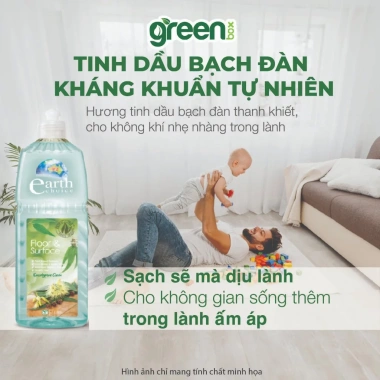 Nước lau sàn Earth Choice hữu cơ bạch đàn 1 lít - sạch không độc hại NK Úc