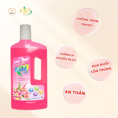 Nước lau sàn Fadil Care 1L hương hoa Lily - Đuổi muỗi, sạch khuẩn, thân thiện môi trường, Giá 24.499 VND 3