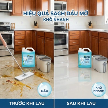 Nước lau sàn Funu 3.8kg ngăn côn trùng - Hương Sả Chanh, Lily, Lavender, Ylang - Giá ưu đãi 85.000₫