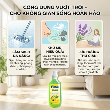 Nước Lau Sàn Funu - Sạch Nhanh 1 Lần, Xua Đuổi Côn Trùng, Chính Hãng 26.250₫