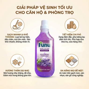 Nước Lau Sàn Funu - Sạch Nhanh 1 Lần, Xua Đuổi Côn Trùng, Chính Hãng 26.250₫