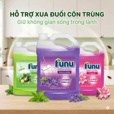 Nước lau sàn Funu xua đuổi côn trùng, khử mùi hôi thú cưng, an toàn, giá chỉ 29.000đ