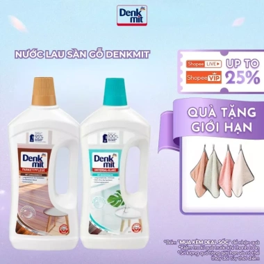 Nước lau sàn gỗ Denkmit nhập khẩu Đức 1 lít - Sạch, sáng bóng, giảm giá 20% còn 125.000₫