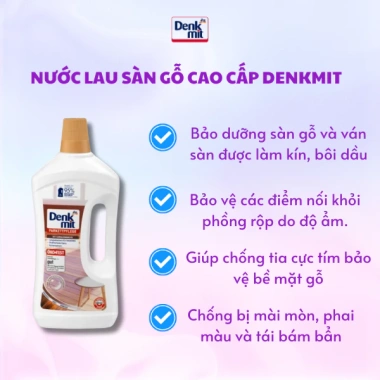 Nước lau sàn gỗ Denkmit nhập khẩu Đức 1 lít - Sạch, sáng bóng, giảm giá 20% còn 125.000₫