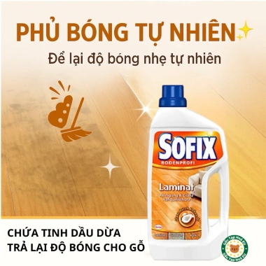 Nước lau sàn gỗ Sofix 1L – Phủ bóng, bảo vệ sàn, giảm giá 19% chỉ 225.000₫ 4 Nước lau sàn gỗ Sofix 1L – Phủ bóng, bảo vệ sàn, giảm giá 19% chỉ 225.000₫ 4